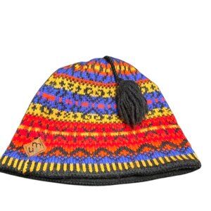 Vintage Merkley Beanie Hat Winter Funky Wool Colorful 90s Canada